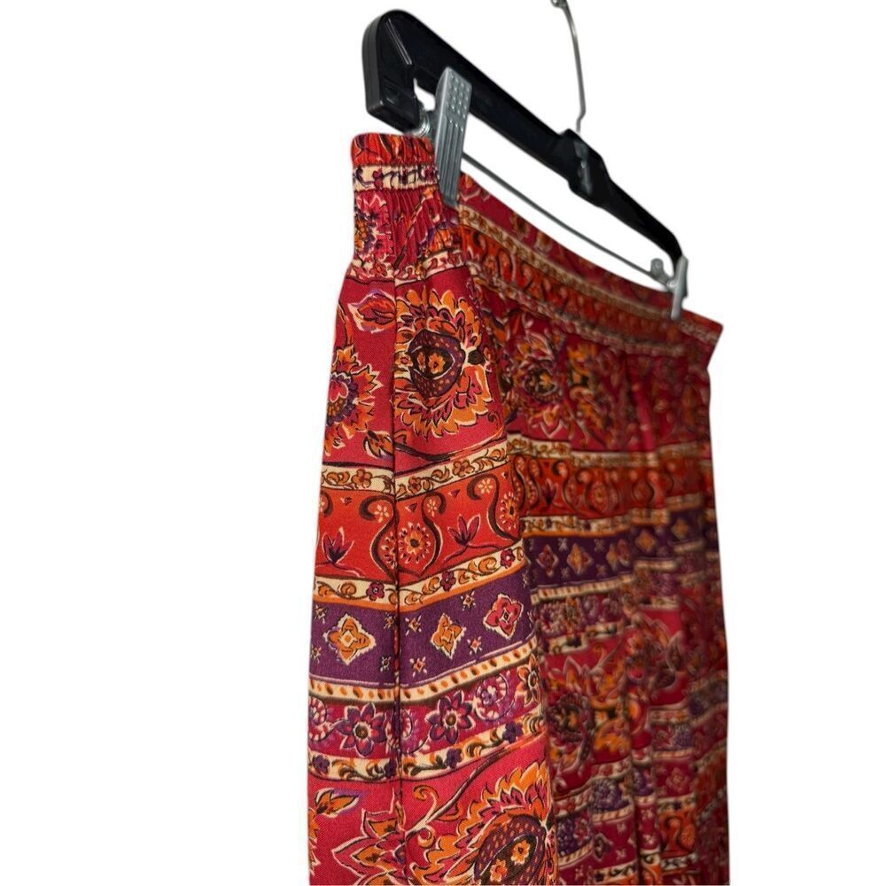 Vintage Jantzen Women’s 14 Midi Skirt Red Purple Floral Hippie Indie Boho 90s - Picture 3 of 6